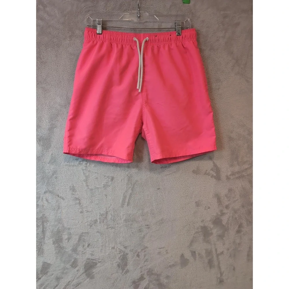 City Streets Mens Pink Swim Trunks Mesh Lined Quick Dry Shorts Medium